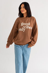 Letter Embroidery Oversized Sweatshirt - The Closet Factor
