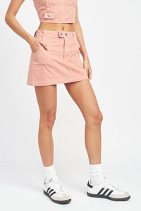 Contrast Stitching Mini Skirt - The Closet Factor