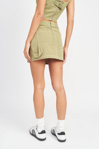 Contrast Stitching Mini Skirt - The Closet Factor