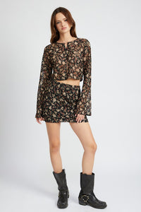 Lace Embroidery Mini Skirt - The Closet Factor