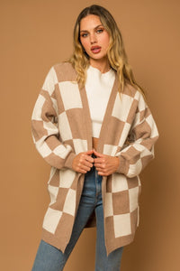 Checker Graphic Sweater Cardigan - The Closet Factor