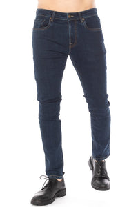 Men's Athletic Taper Dark Blue Denim Jeans - The Closet Factor