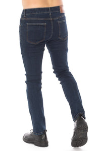 Men's Athletic Taper Dark Blue Denim Jeans - The Closet Factor