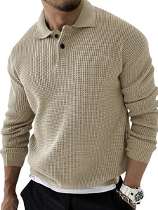 Men's Long Sleeve Waffle Knit Sweater - The Closet Factor